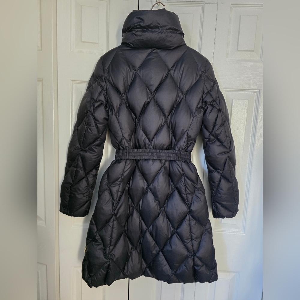 Coach Duck Down Quilted Belted Long Puffer Coat Black XS - Picture 9 of 16